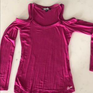 Guess long sleeve fushia shirt
